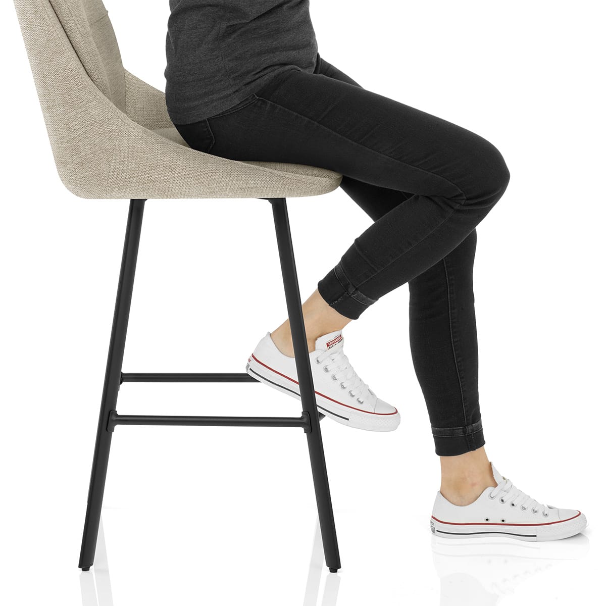 Nova Bar Stool Tweed Fabric Frame Image