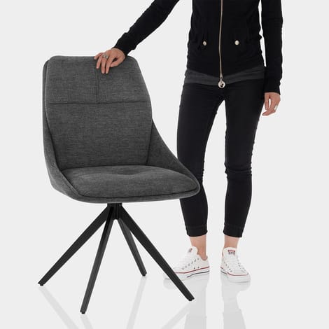 Nova Dining Chair Charcoal Fabric Features Image
