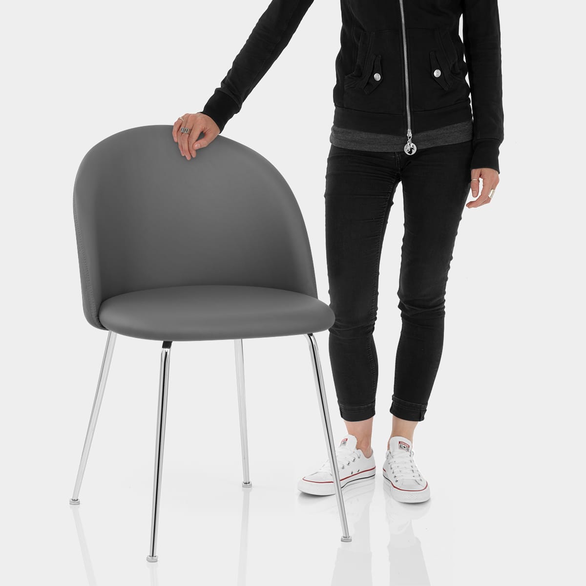 Novello Dining Chair Charcoal Features Image