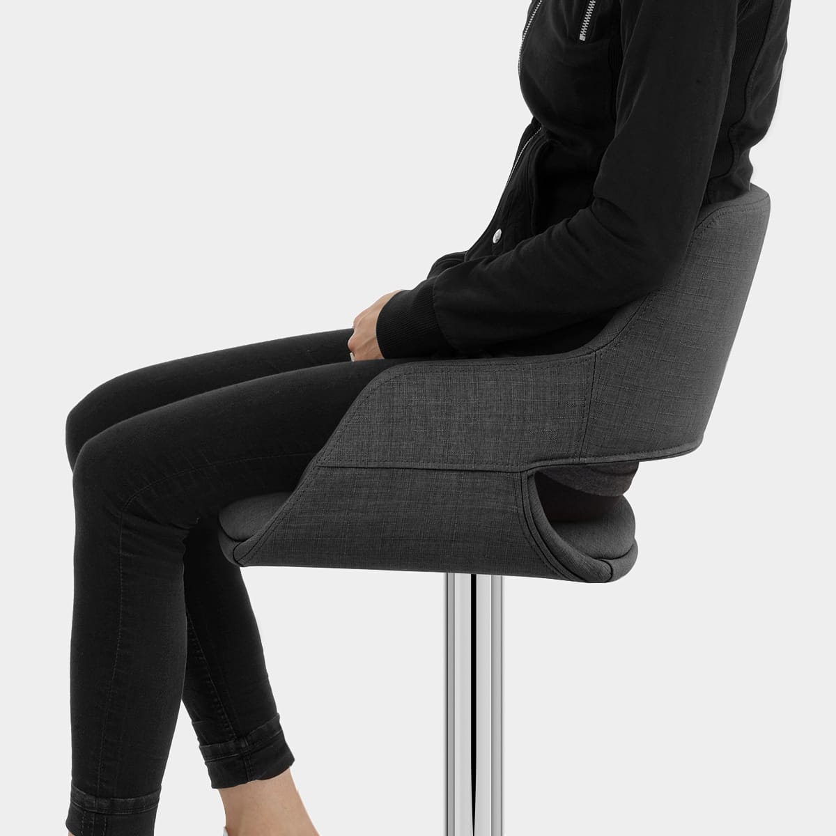 Nuevo Bar Stool Charcoal Fabric Seat Image