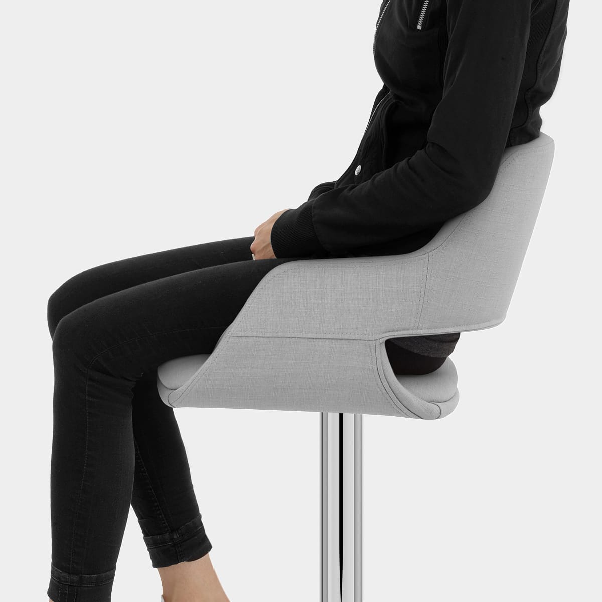 Nuevo Bar Stool Grey Fabric Seat Image