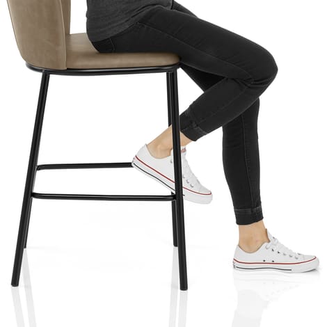 Odette Bar Stool Antique Brown Frame Image