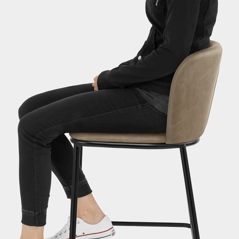 Odette Bar Stool Antique Brown Seat Image