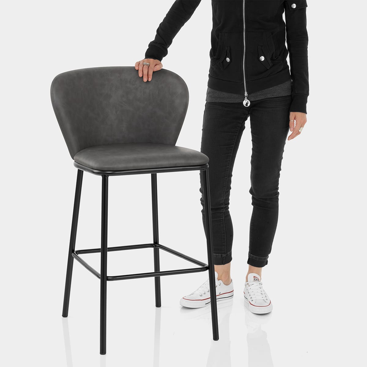 Odette Bar Stool Antique Charcoal Features Image