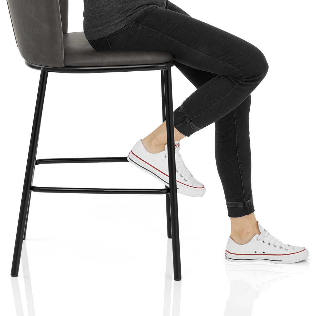 Odette Bar Stool Antique Charcoal Frame Image