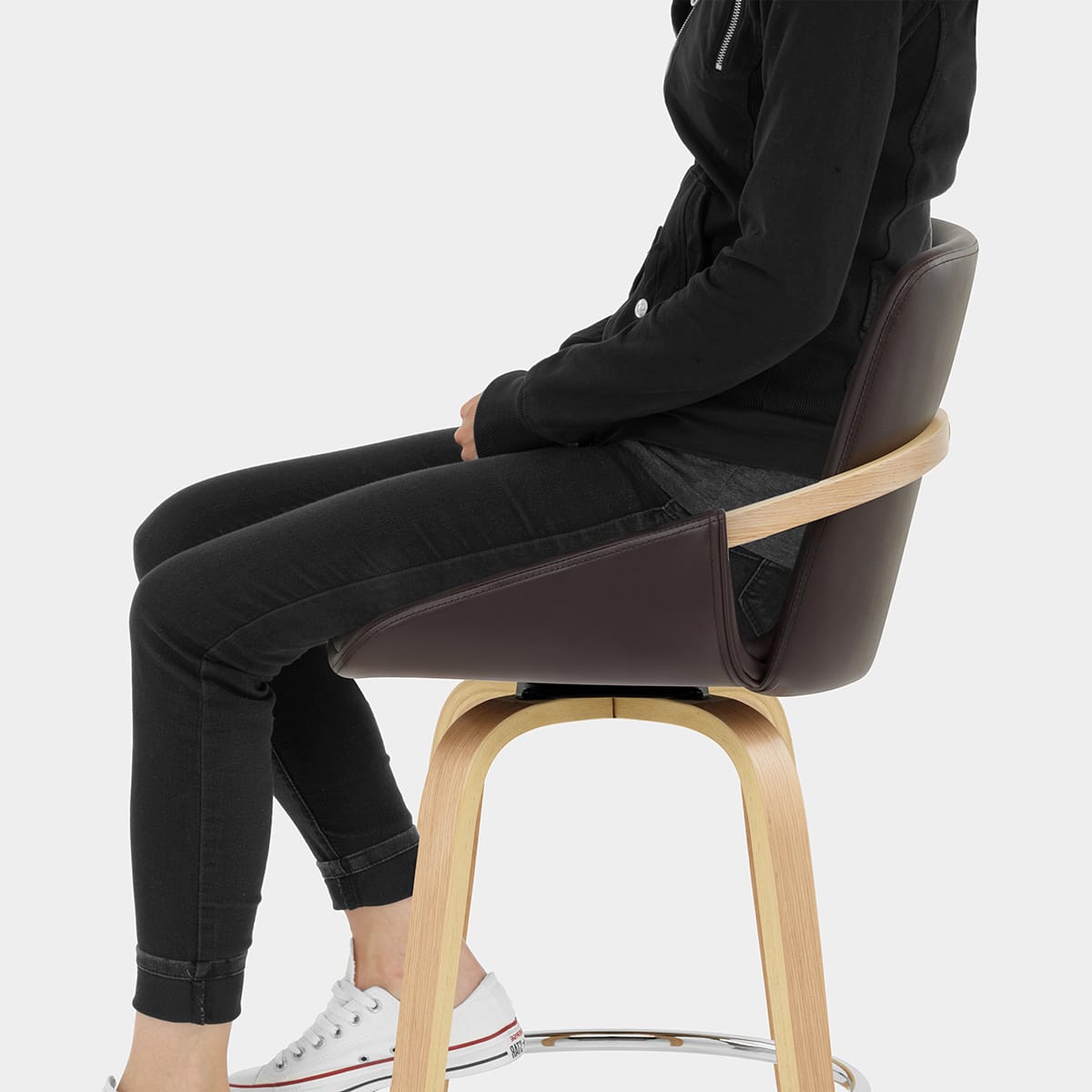 Ohio Bar Stool Brown Seat Image