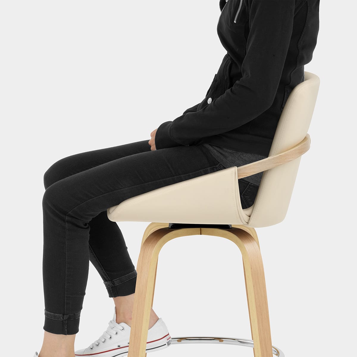 Ohio Bar Stool Cream Seat Image