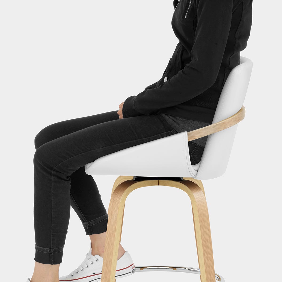 Ohio Bar Stool White Seat Image