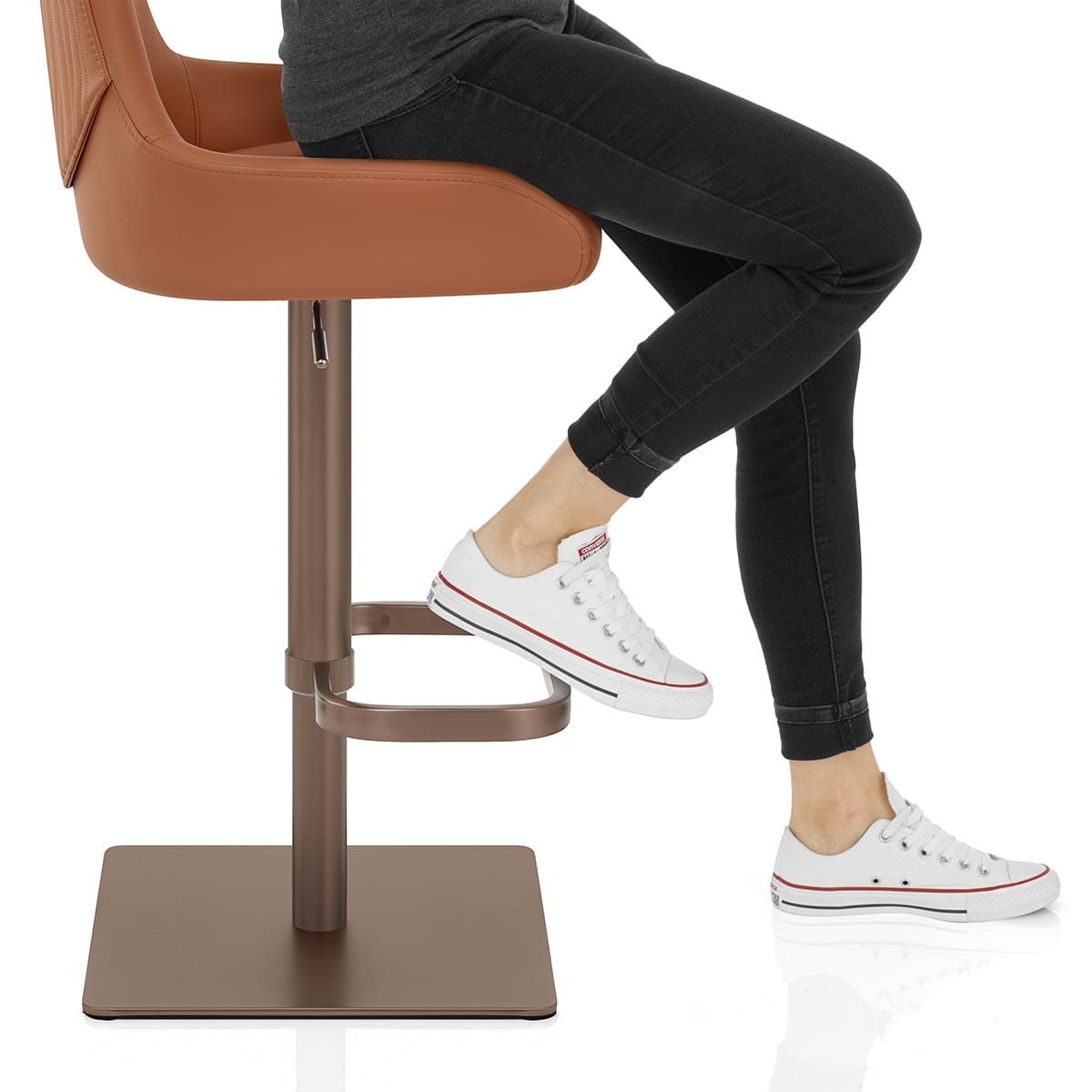 Olivia Bronze Bar Stool Tan Frame Image