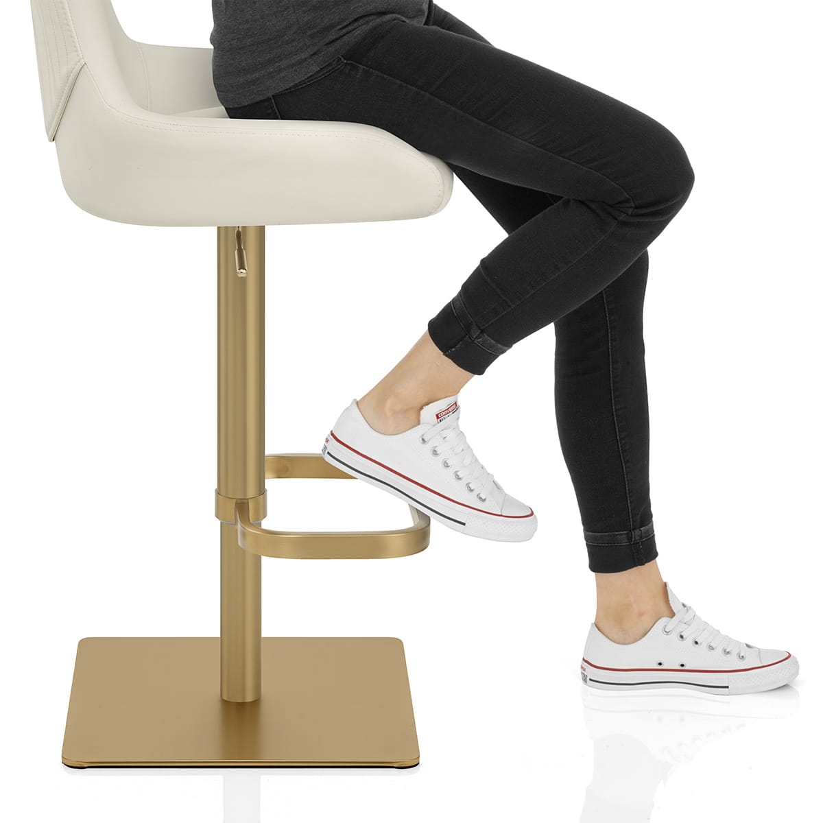 Olivia Gold Bar Stool Ivory Frame Image
