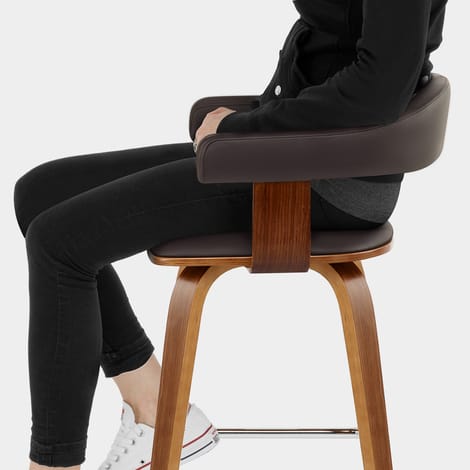 Ontario Walnut Bar Stool Brown Seat Image