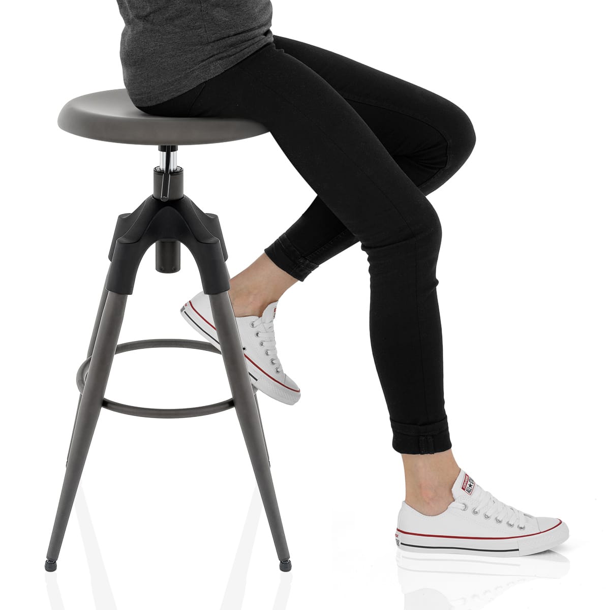 Onyx Bar Stool Gunmetal Frame Image