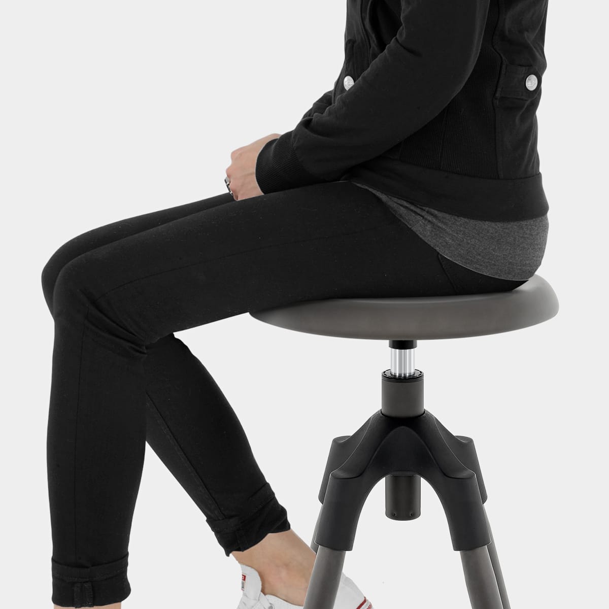 Onyx Bar Stool Gunmetal Seat Image