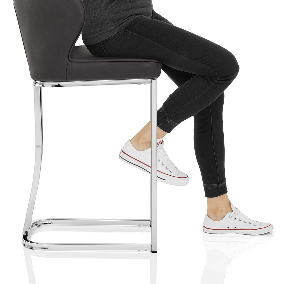 Oregon Bar Stool Antique Dark Grey Frame Image