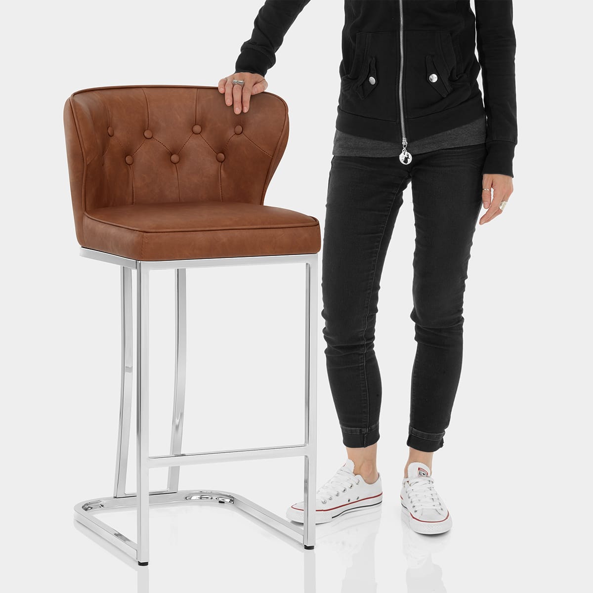 Oregon Bar Stool Antique Tan Features Image