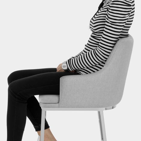 Orion Bar Stool Grey Fabric Seat Image