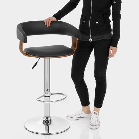 Orlando Bar Stool Black & Walnut Features Image