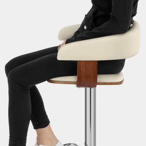 Orlando Bar Stool Cream & Walnut Seat Image