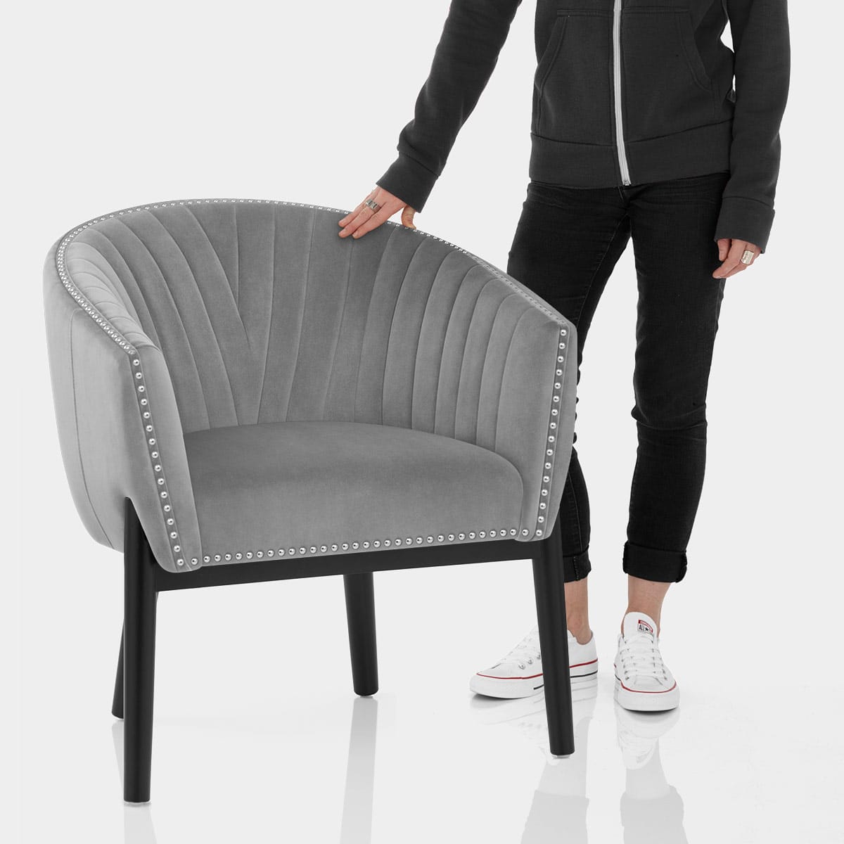 Overture Chair Grey Velvet Features Image