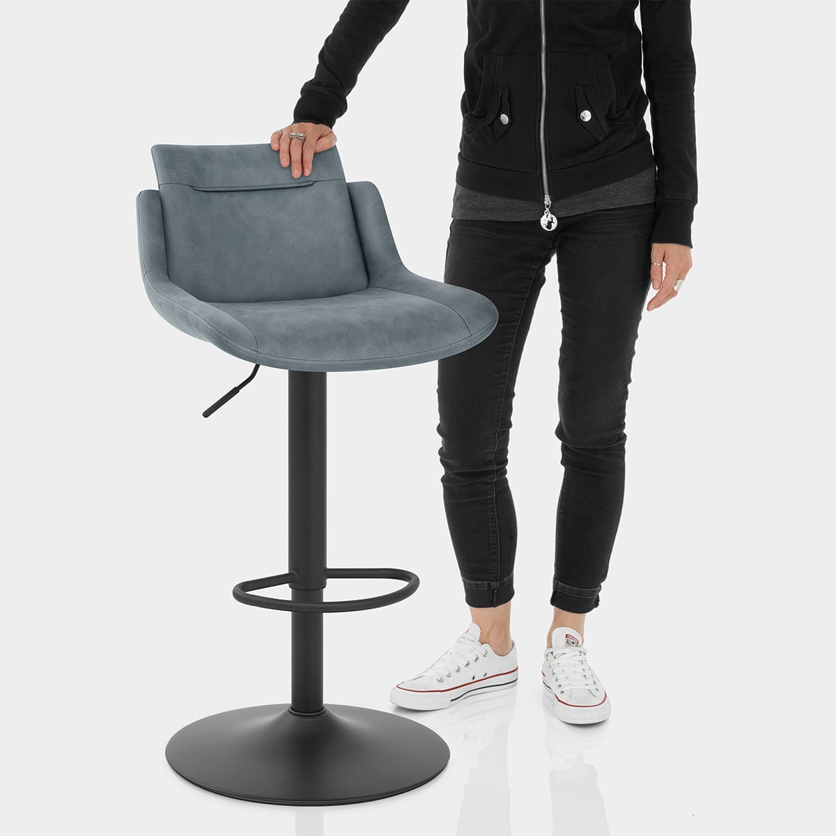 Pablo Bar Stool Blue Features Image