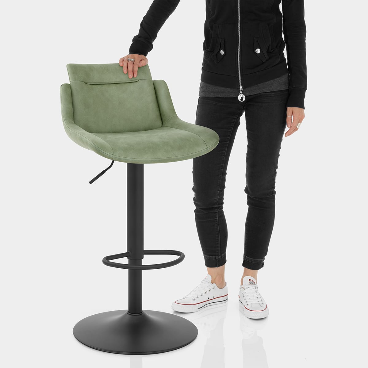 Pablo Bar Stool Green Features Image