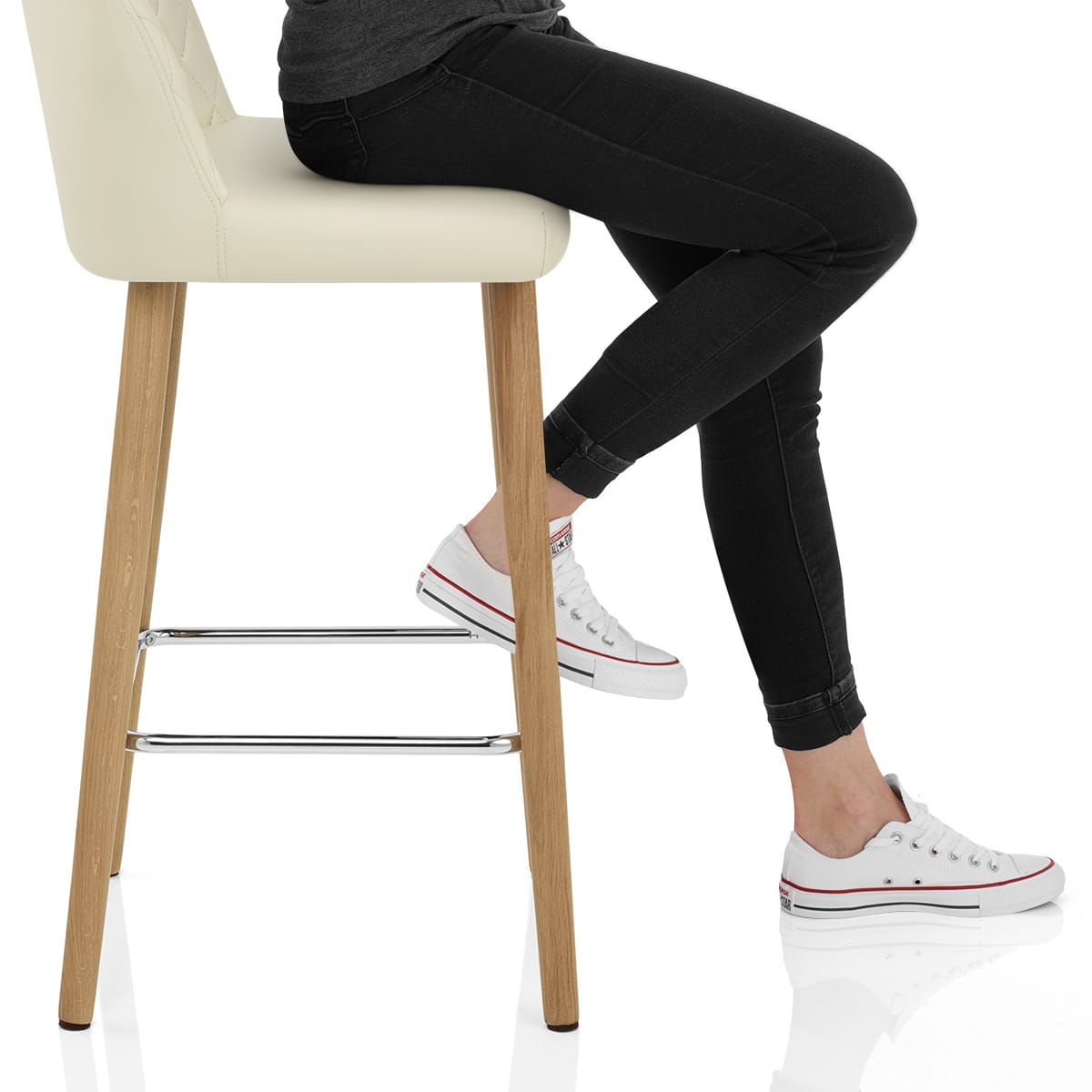 Pacific Wooden Stool Cream Frame Image