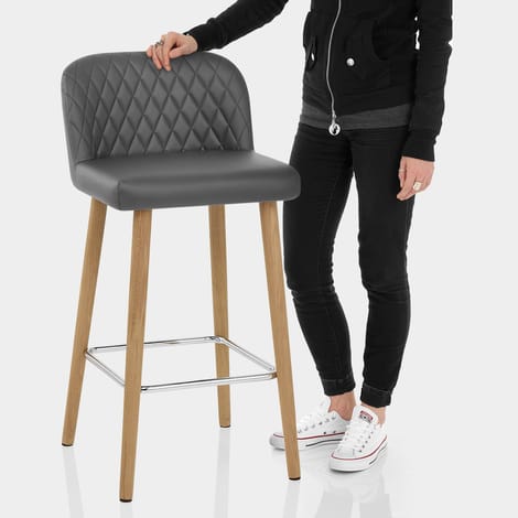 Pacific Wooden Stool Grey Features Image