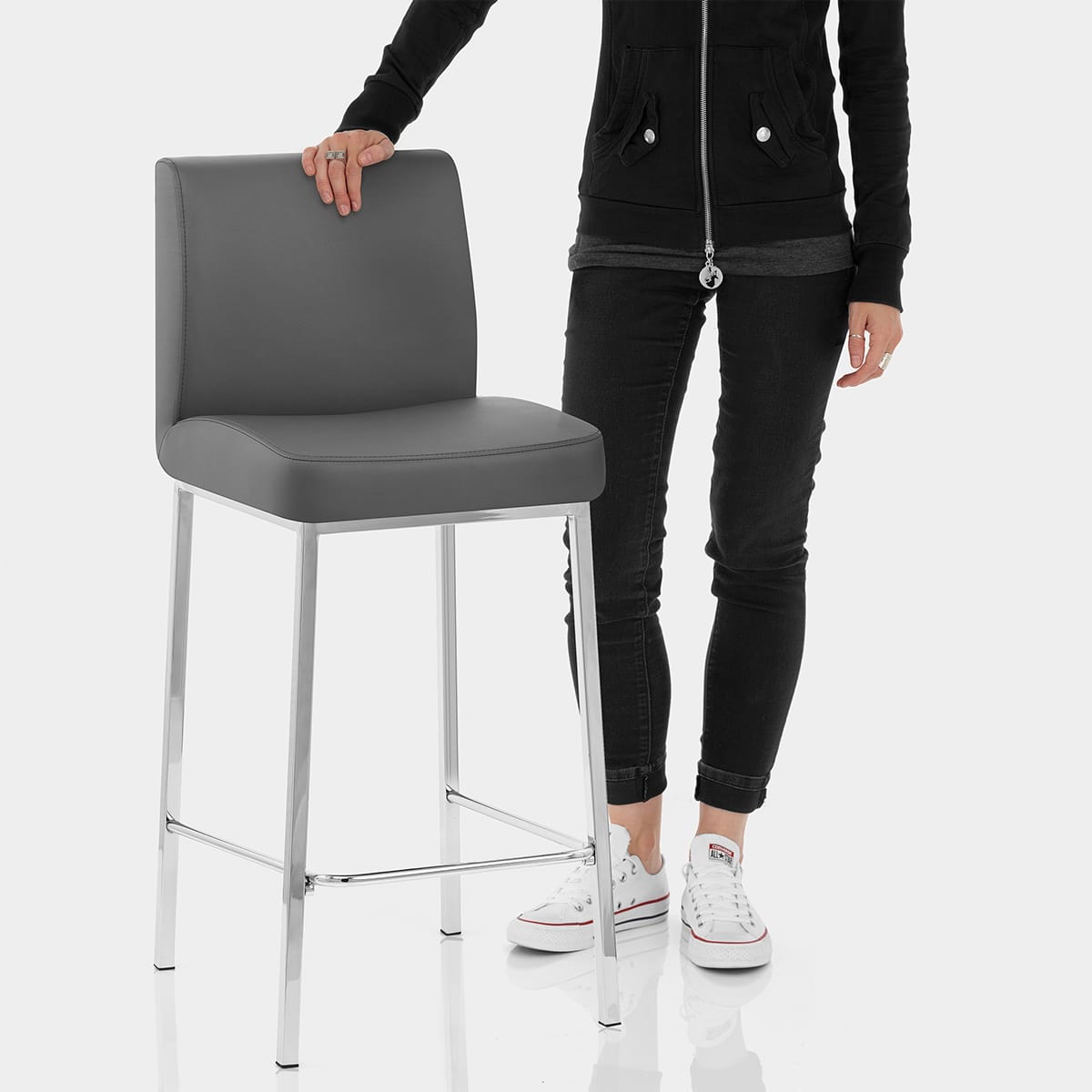 Pacino Stool Dark Grey Features Image