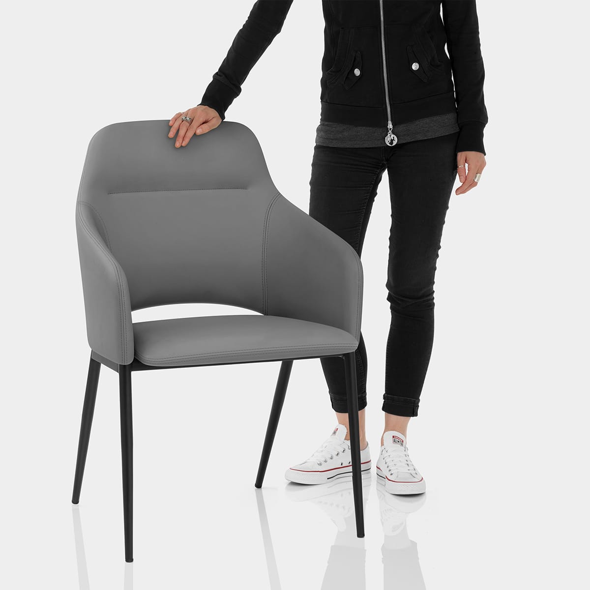 Palma Dining Chair Dark Grey Features Image