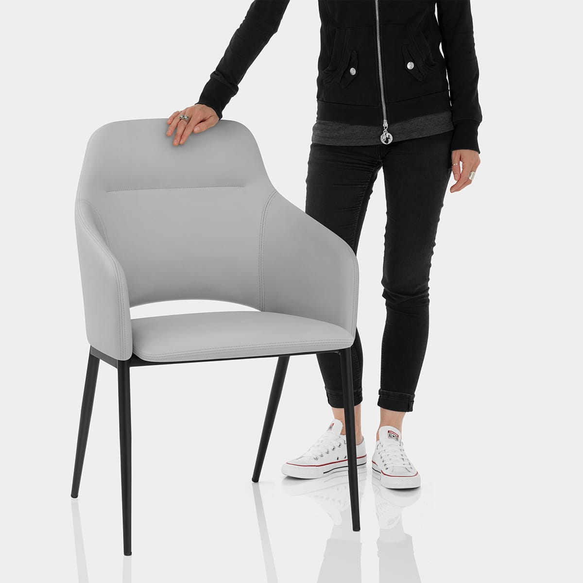 Palma Dining Chair Light Grey Features Image