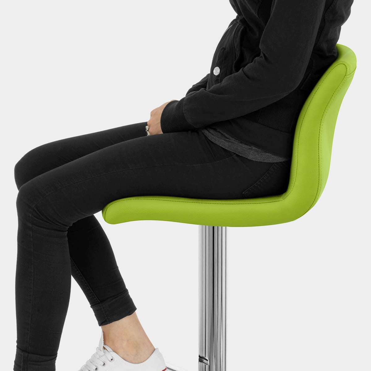 Paradis Bar Stool Green Seat Image