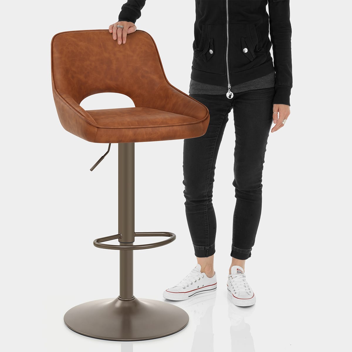 Paris Bar Stool Antique Brown Features Image