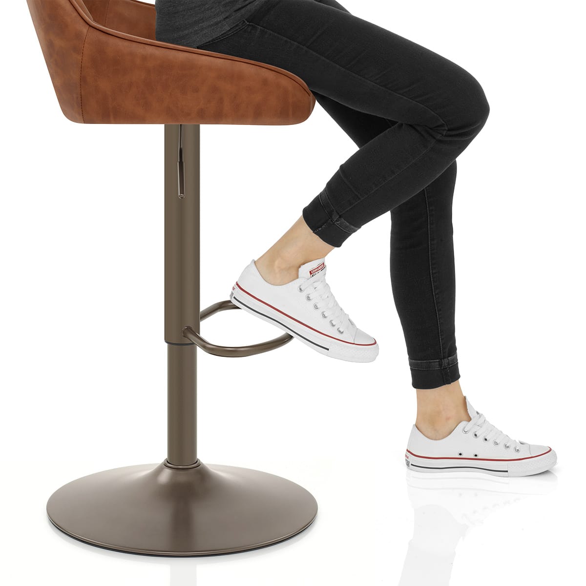 Paris Bar Stool Antique Brown Frame Image