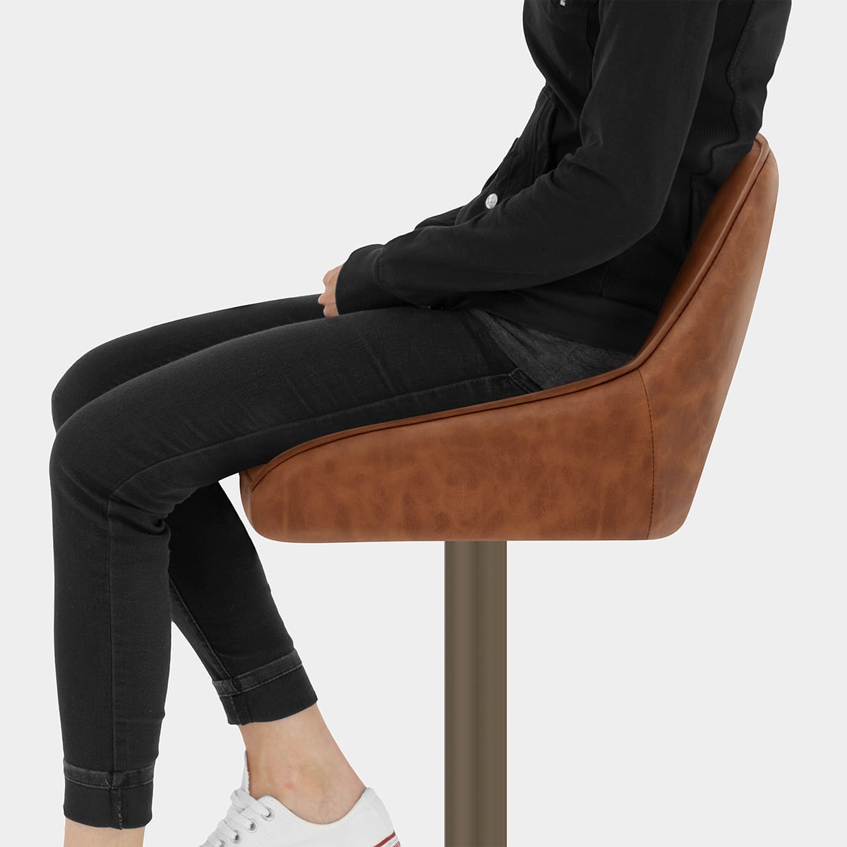 Paris Bar Stool Antique Brown Seat Image