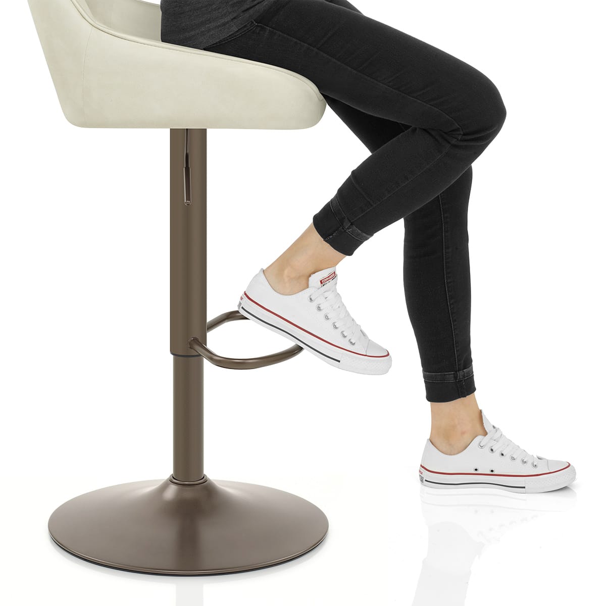 Paris Bar Stool Antique Cream Frame Image