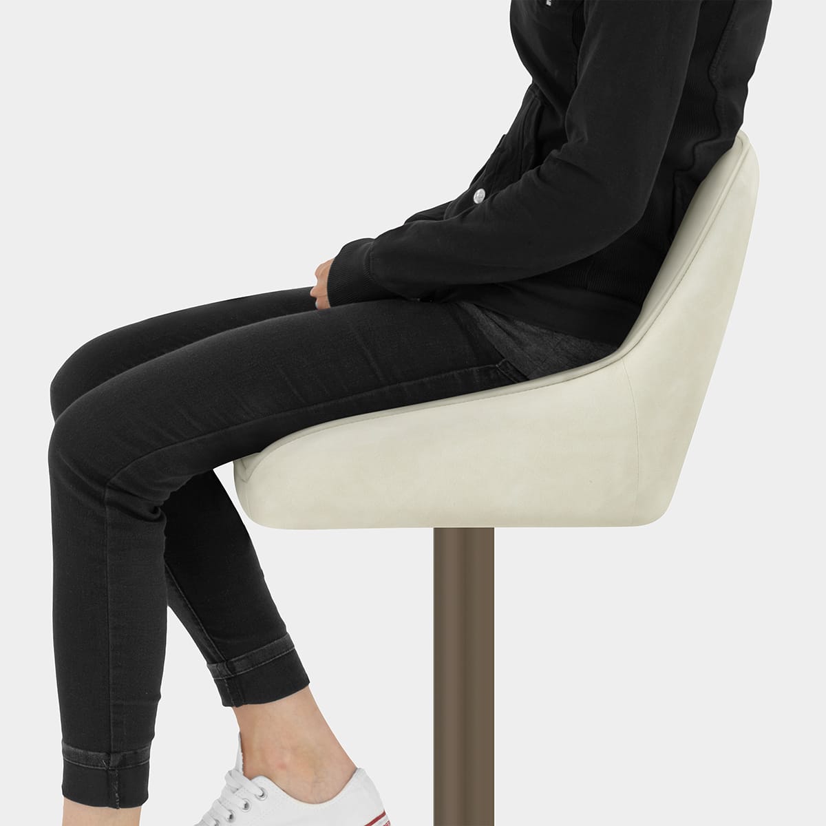 Paris Bar Stool Antique Cream Seat Image