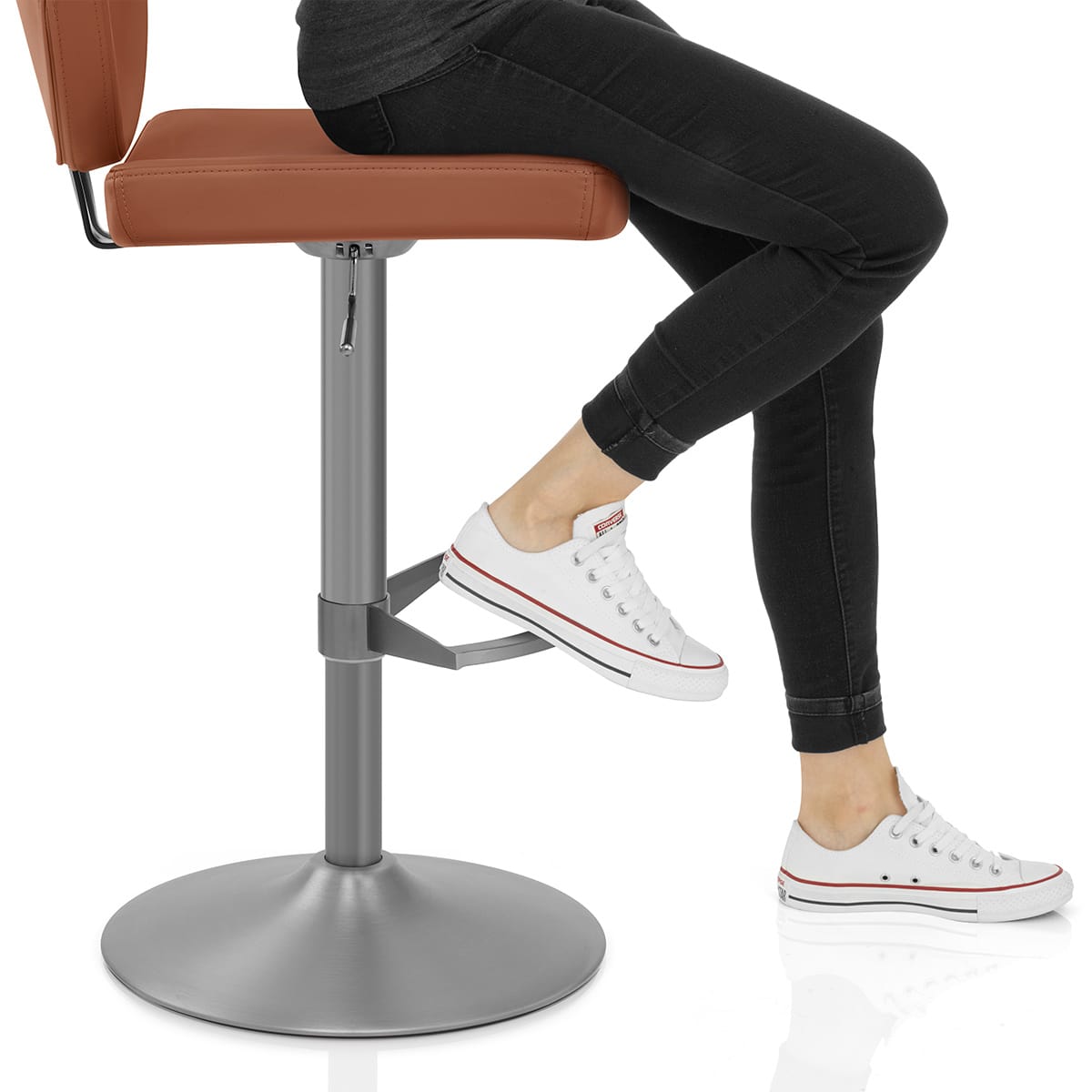 Pearl Bar Stool Tan Frame Image