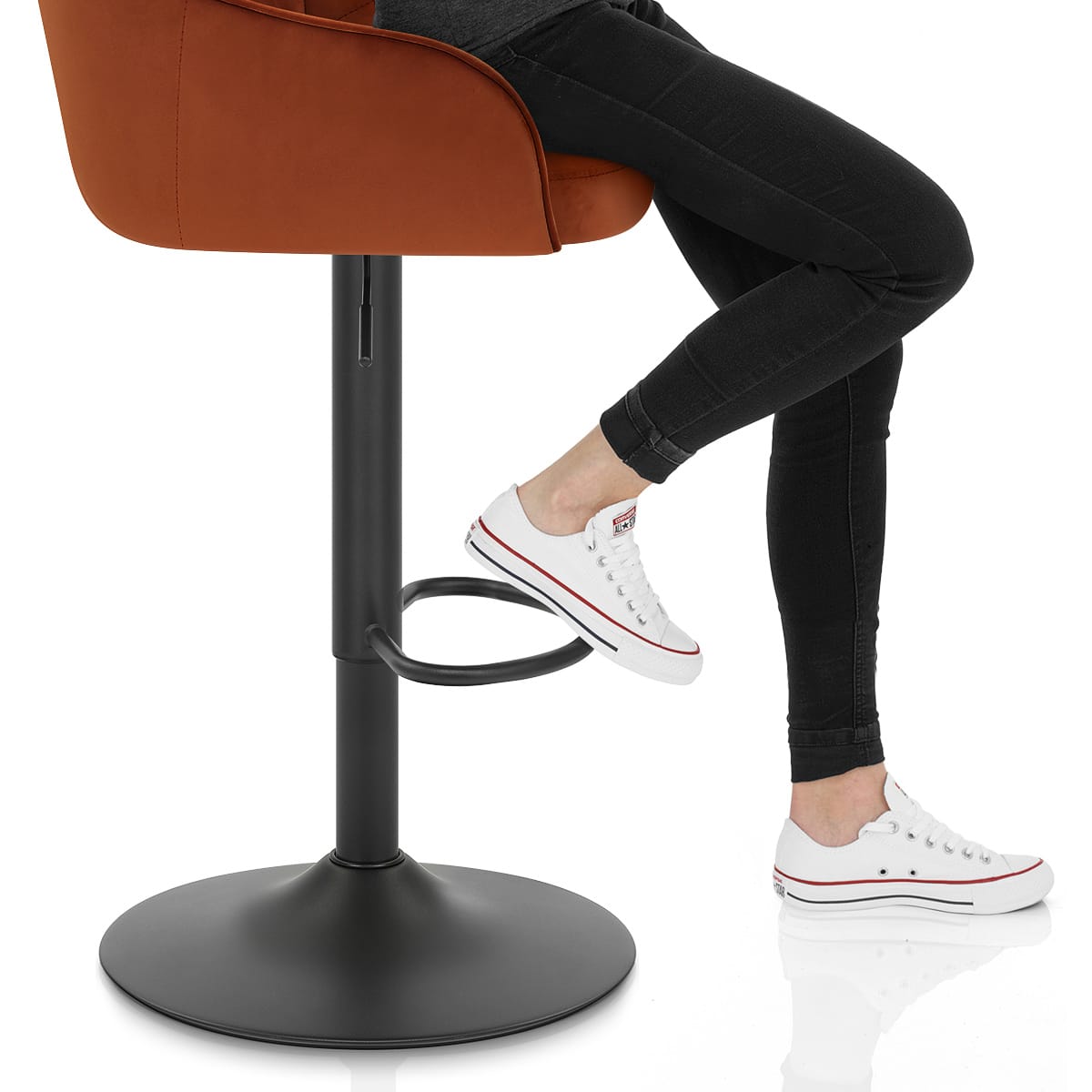 Perth Bar Stool Rust Velvet Frame Image