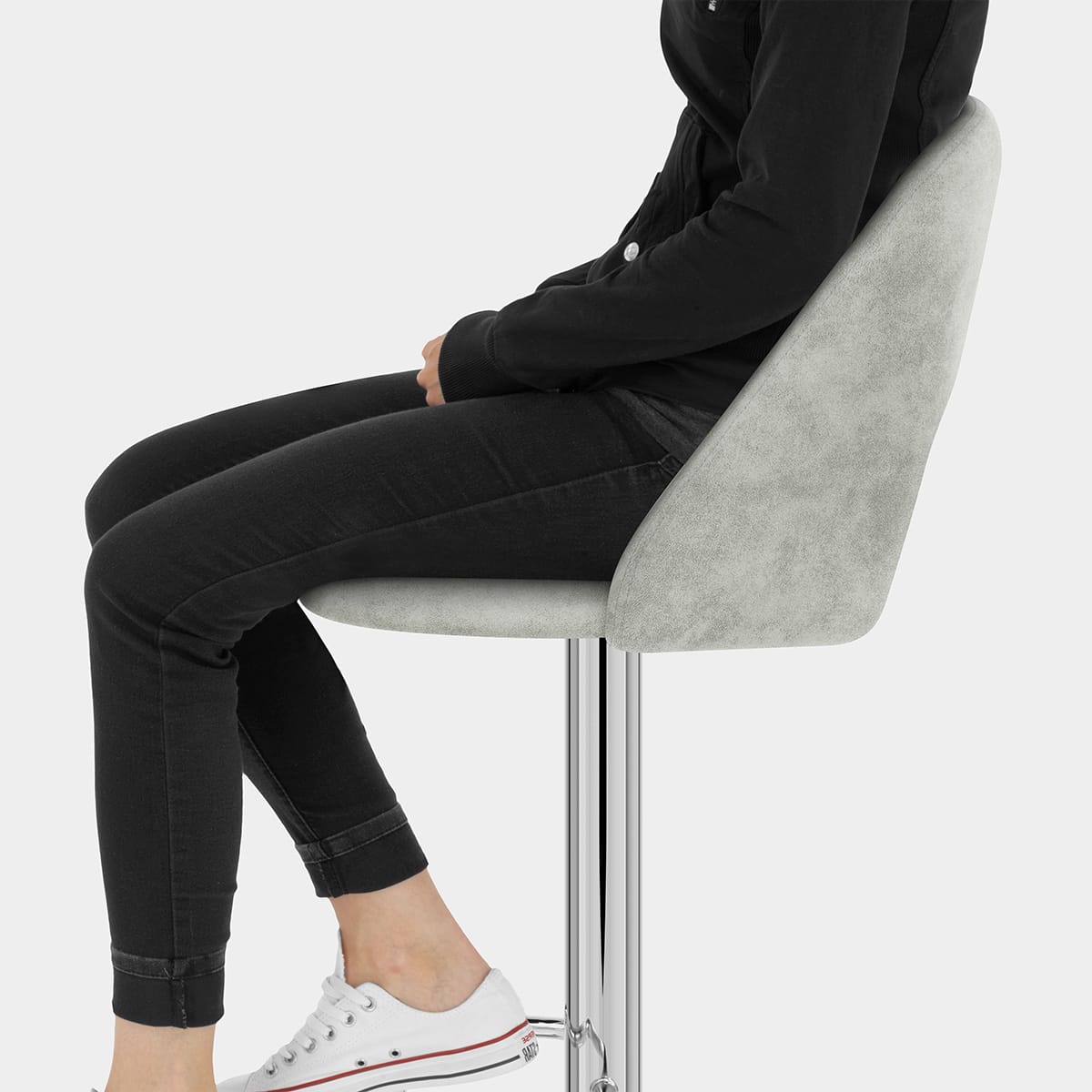 Phoenix Bar Stool Grey Seat Image