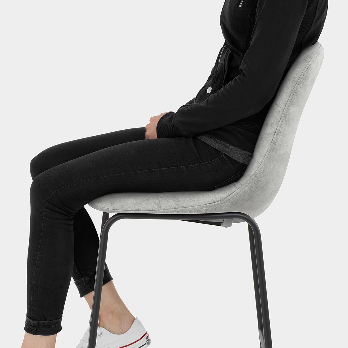 Platina Bar Stool Antique Light Grey Seat Image