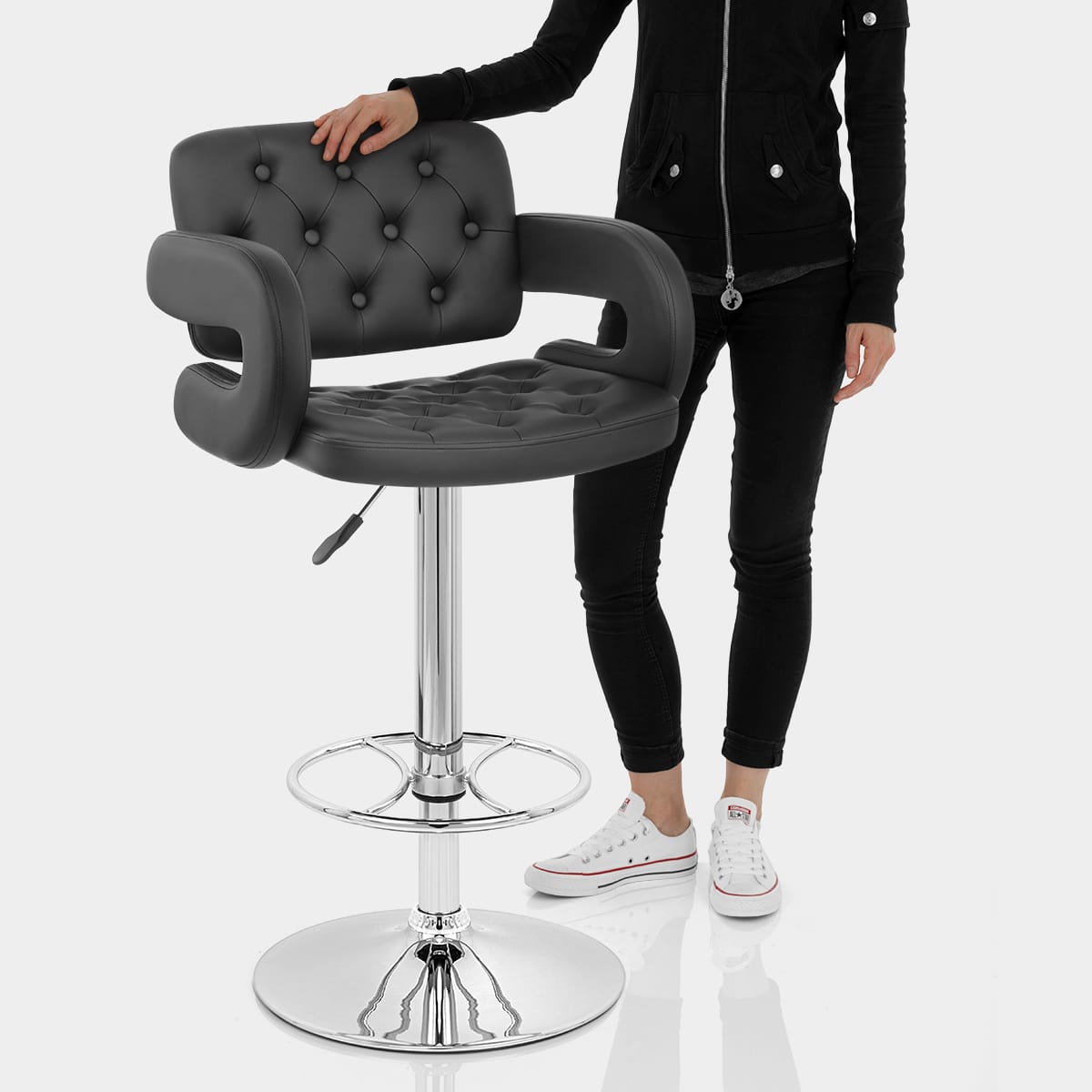 Polaris Bar Stool Black Features Image