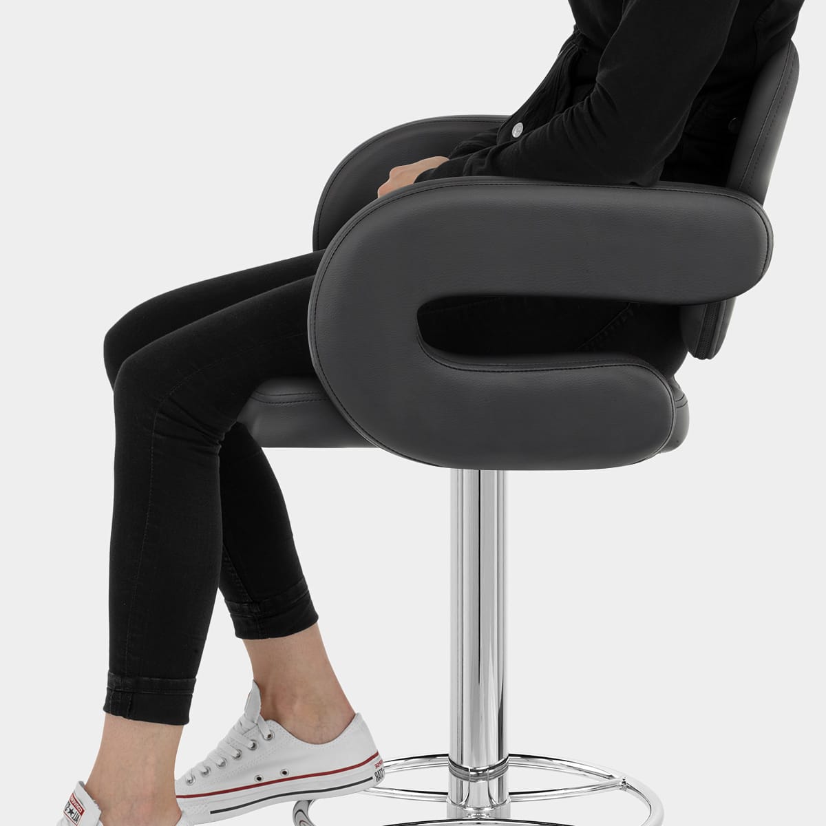 Polaris Bar Stool Black Seat Image