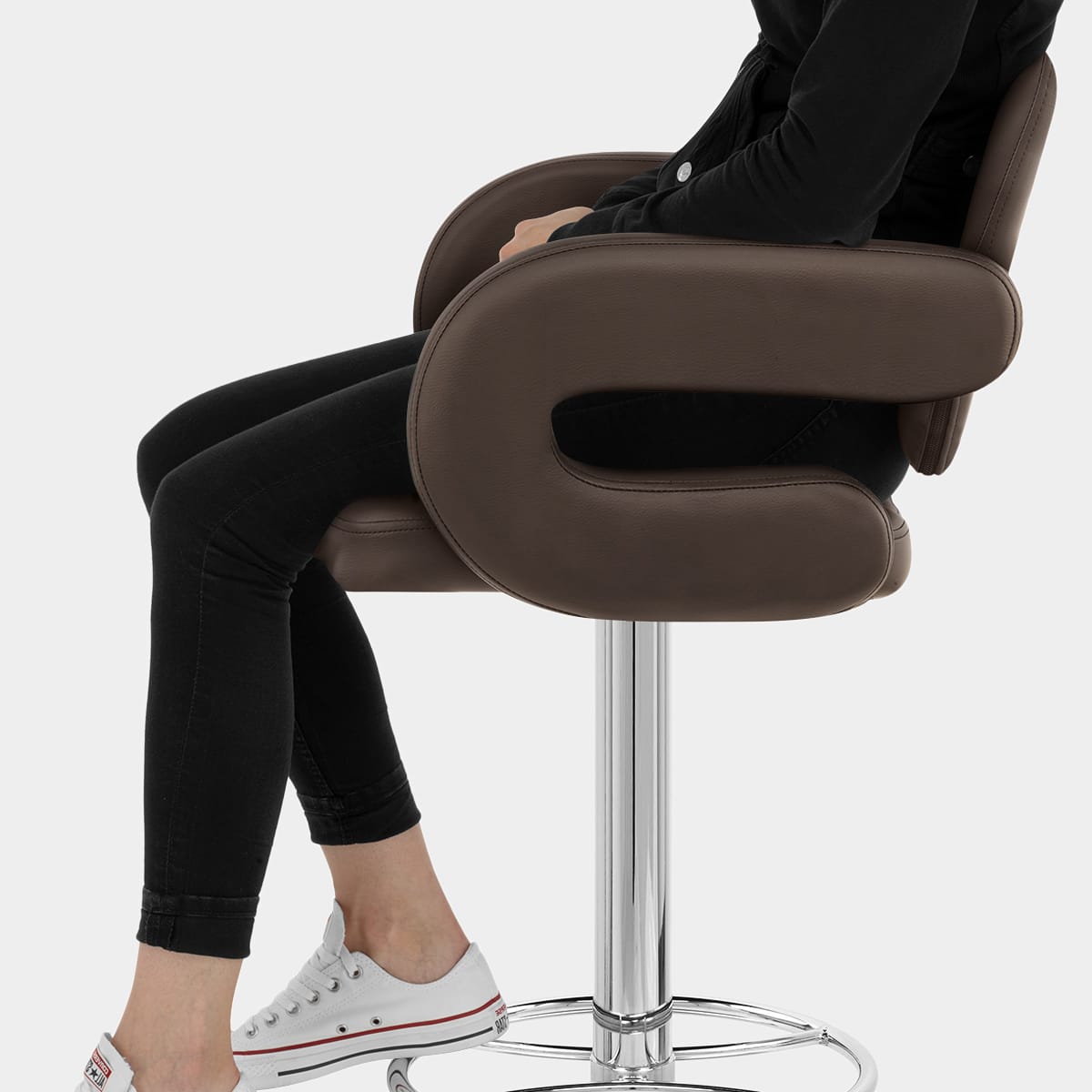 Polaris Bar Stool Brown Seat Image