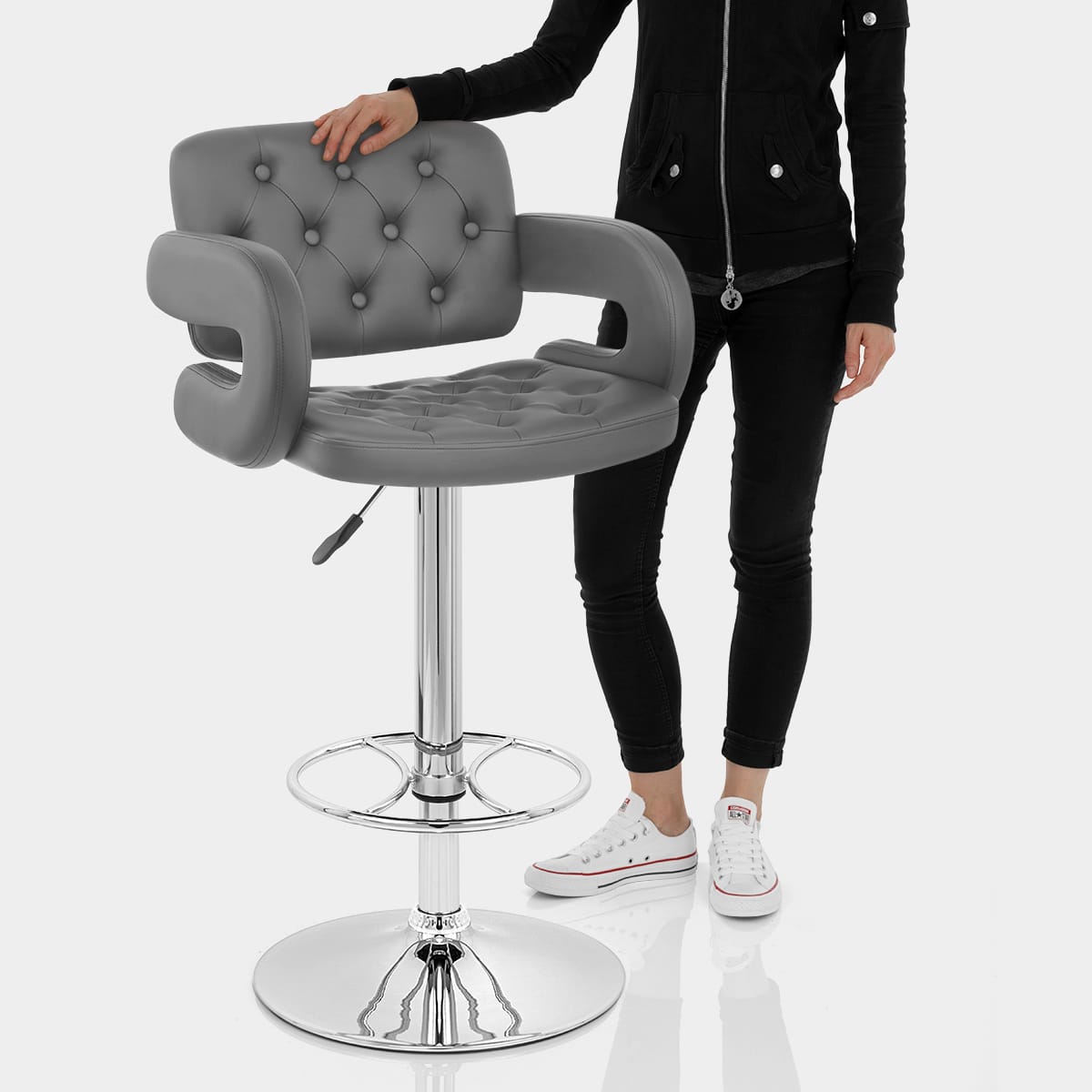 Polaris Bar Stool Grey Features Image