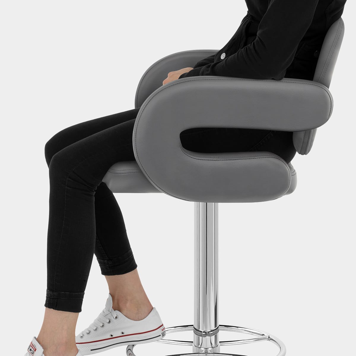 Polaris Bar Stool Grey Seat Image