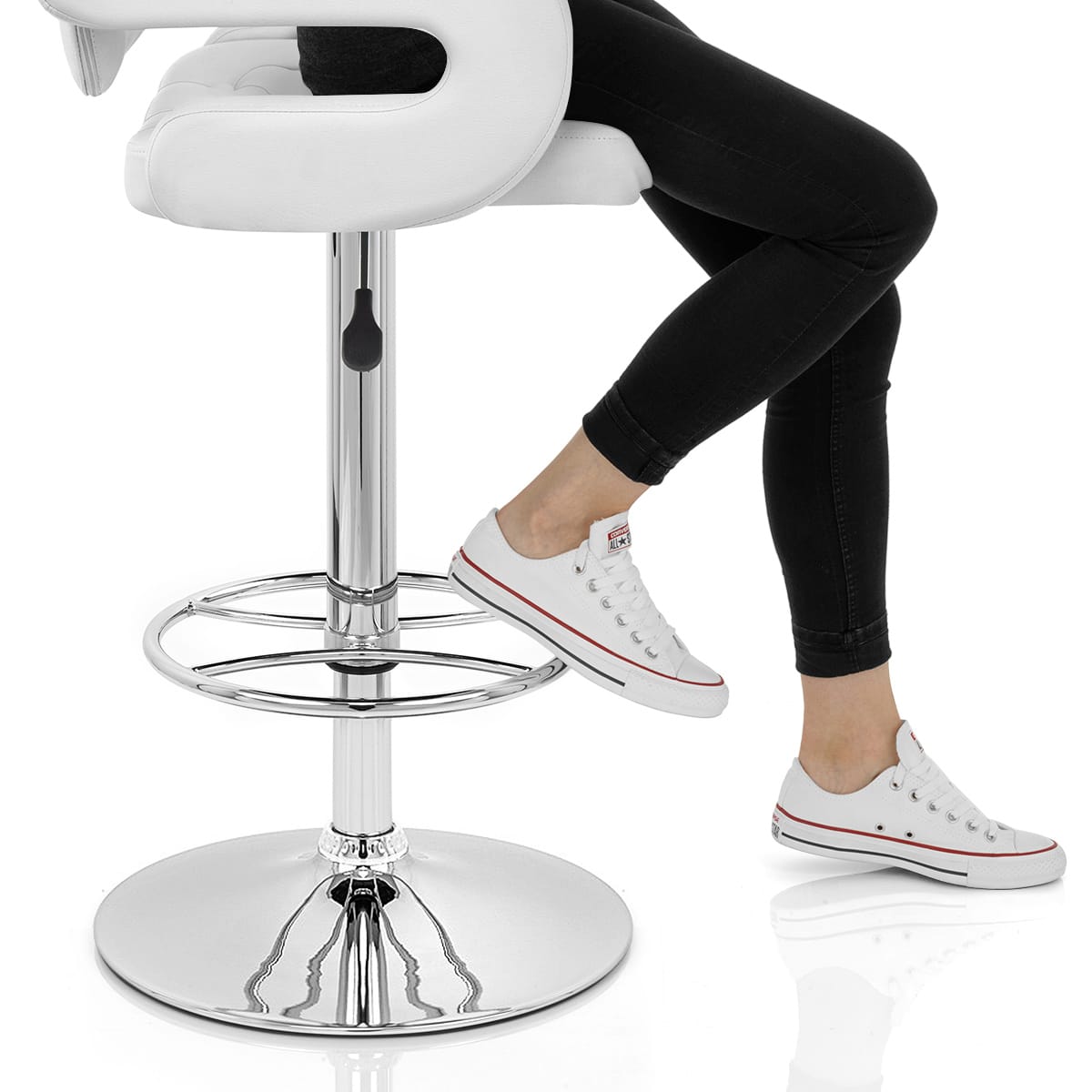 Polaris Bar Stool White Frame Image