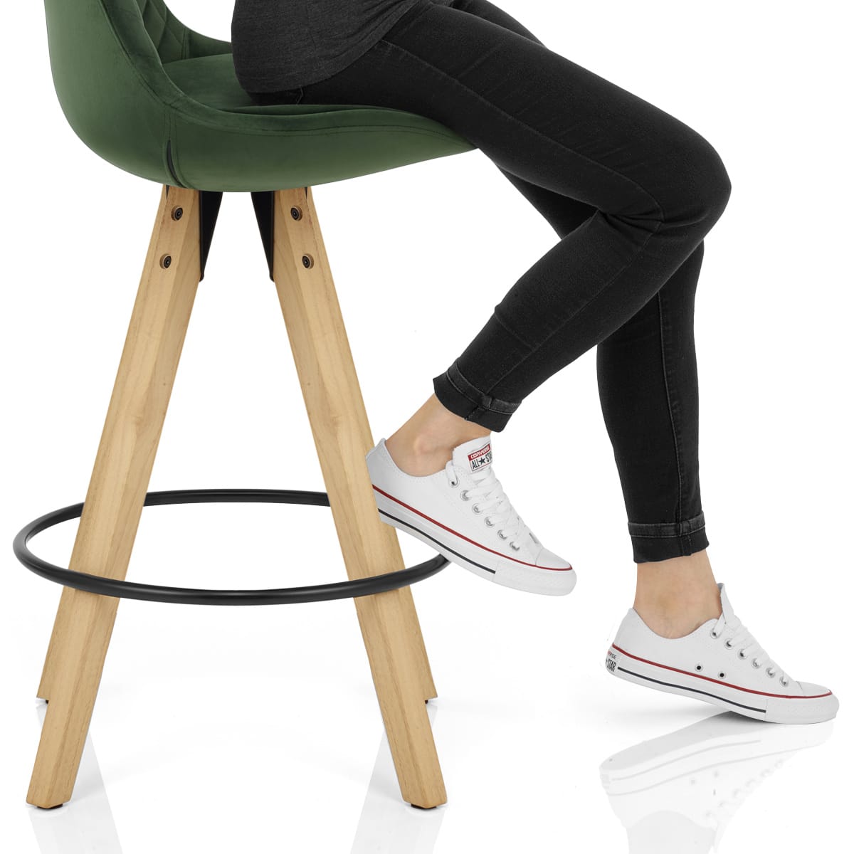 Prism Bar Stool Green Velvet Frame Image