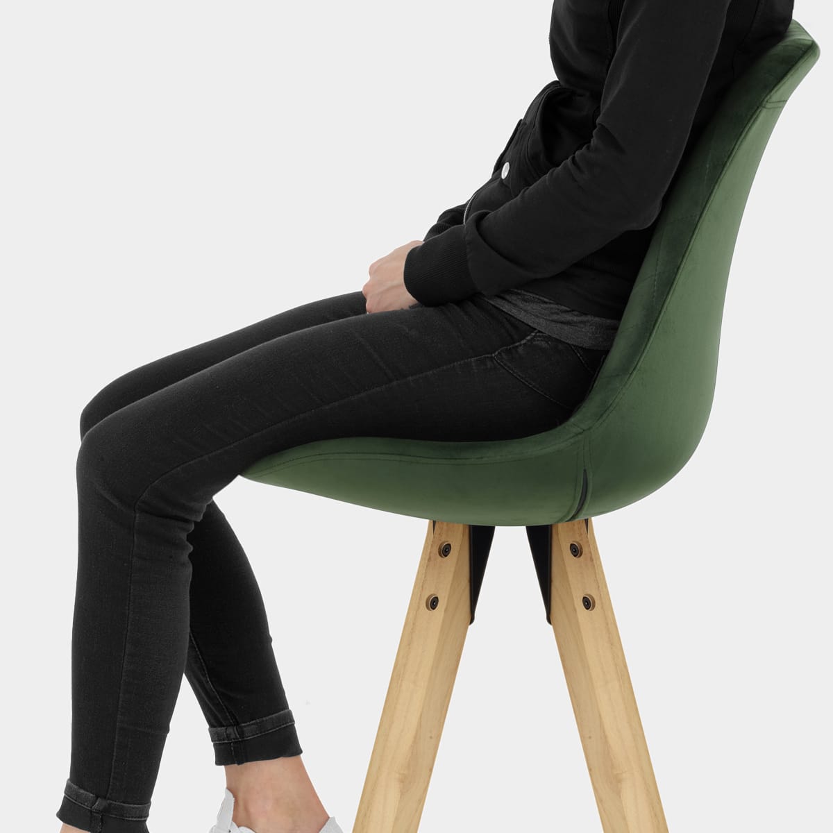 Prism Bar Stool Green Velvet Seat Image
