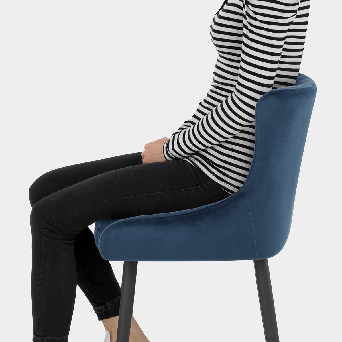 Provence Bar Stool Blue Velvet Seat Image