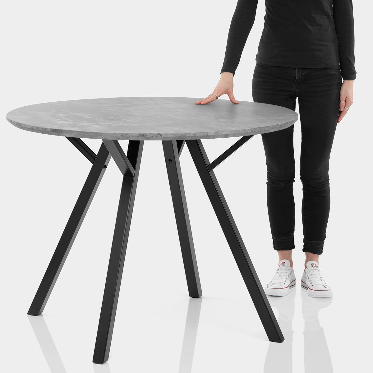 Quest 100cm Dining Table Concrete Features Image
